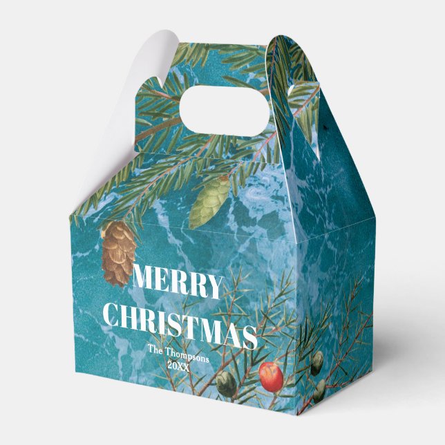 Christmas Summer Ocean Beach Merry Christmas Favor Boxes (Front Side)