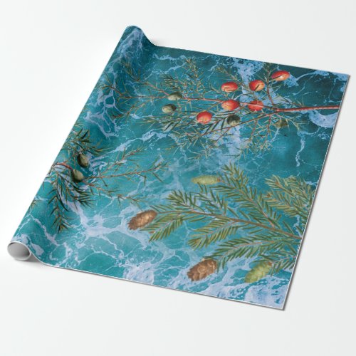 Christmas Summer Ocean Beach Wrapping Paper