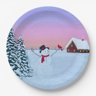Christmas sunset paper plates