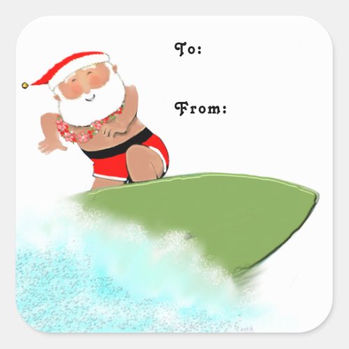 Christmas Surfing Gift Tags
