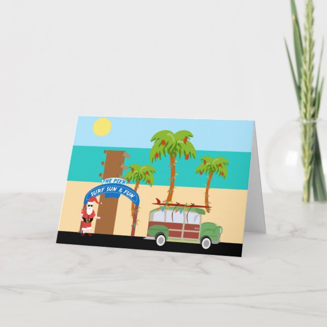 Christmas Surfing Holiday Card (Front)