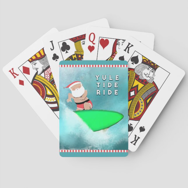 Christmas Surfing Holiday Gift Poker Cards (Back)