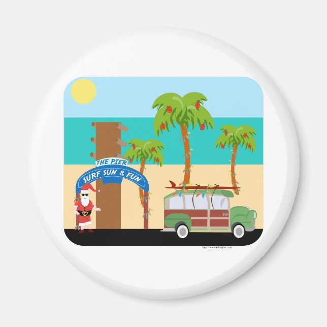 Christmas Surfing Magnet (Front)