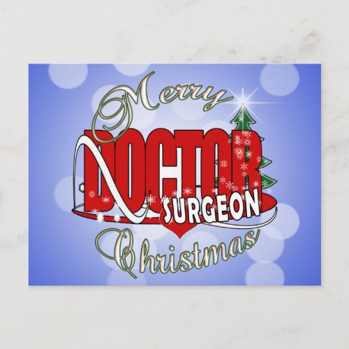 CHRISTMAS SURGEON DOCTOR HOLIDAY POSTCARD