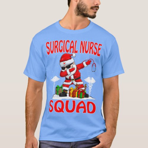Christmas Surgical Nurse Squad Reindeer Pajama Dab T_Shirt