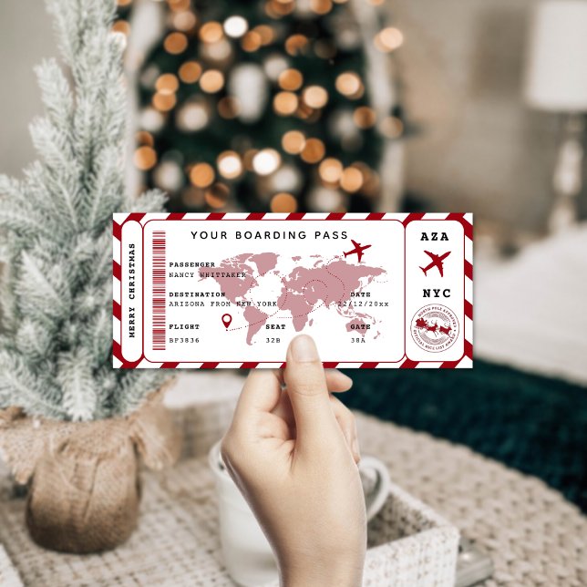 Christmas Surprise Boarding Pass | Holiday Ticket Card (Creator Uploaded)