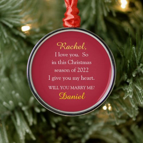 CHRISTMAS SURPRISE MARRIAGE PROPOSAL ORNAMENT