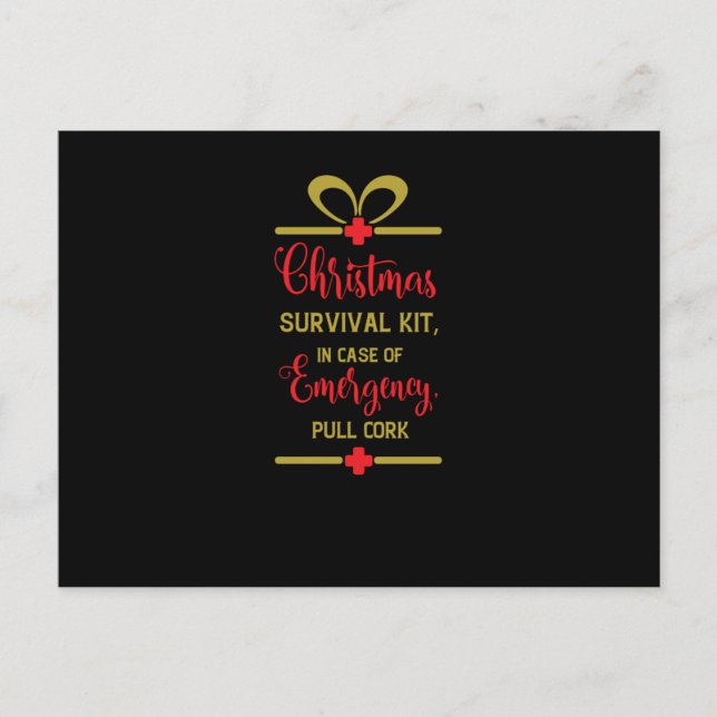 christmas survival kit announcement postcard (Front)
