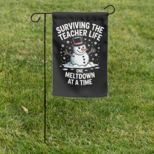 Christmas Surviving Teacher Life Meltdown Xmas Garden Flag