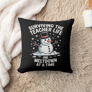 Christmas Surviving Teacher Life Meltdown Xmas Throw Pillow