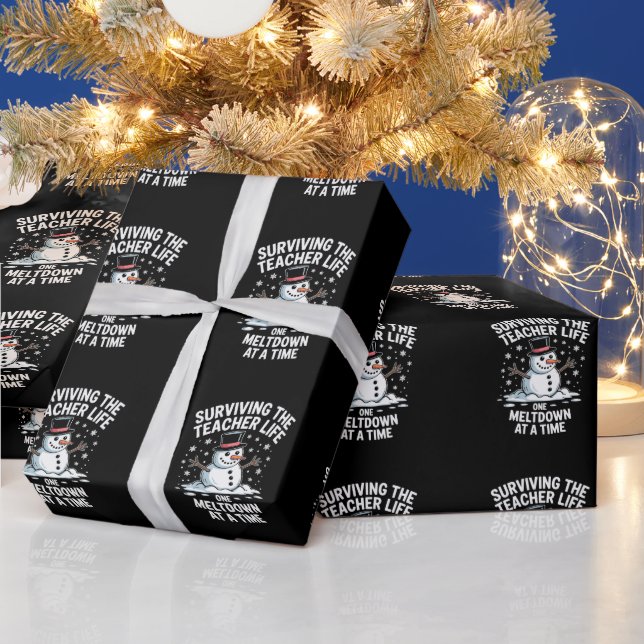 Christmas Surviving Teacher Life Meltdown Xmas Wrapping Paper (Holidays)