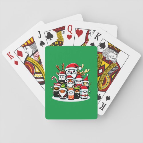 Christmas Sushi Festive Celebration Playing Cards