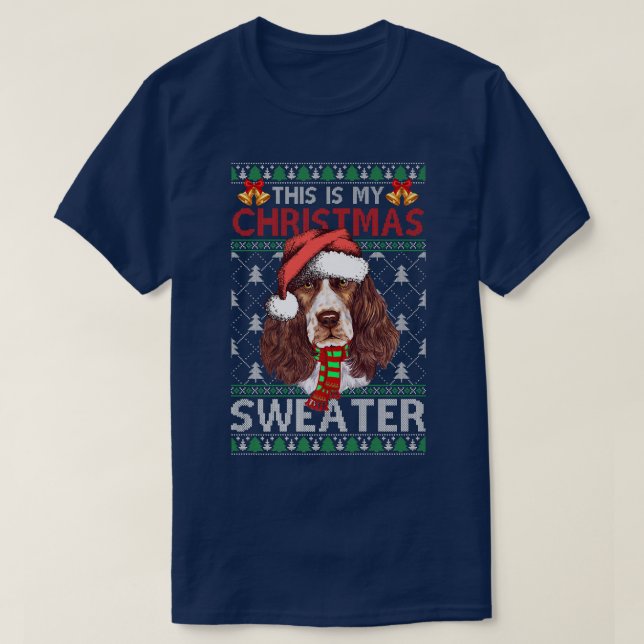 Christmas Sweater Christmas Santa English Springer (Design Front)