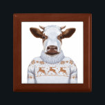 Christmas Sweater Cow Gift Box<br><div class="desc">This design features a cow wearing a fun reindeer winter sweater.</div>