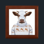 Christmas Sweater Cow Gift Box<br><div class="desc">This design features a cow wearing a fun reindeer winter sweater.</div>