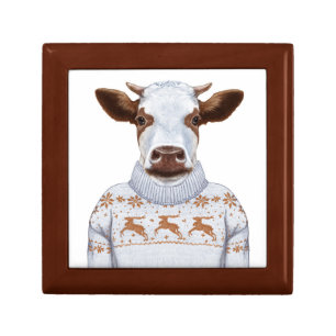 Christmas Sweater Cow Gift Box