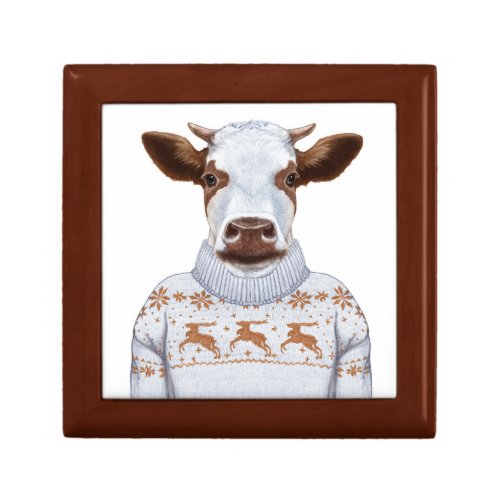 Christmas Sweater Cow Gift Box