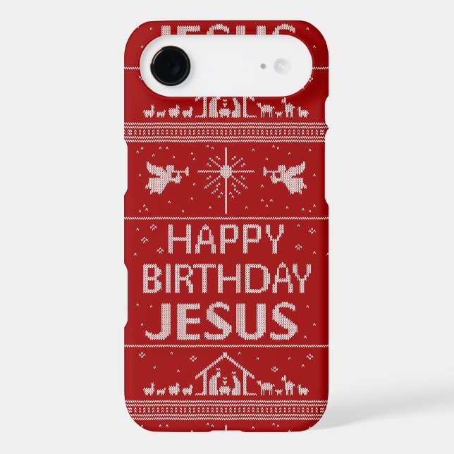 Christmas Sweater Happy Birthday Jesus Christian   Case-Mate iPhone Case (Back)