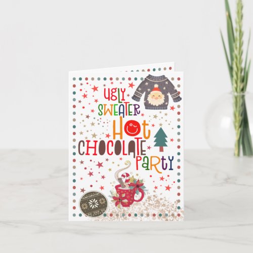 Christmas Sweater Hot Chocolate Party Invitation