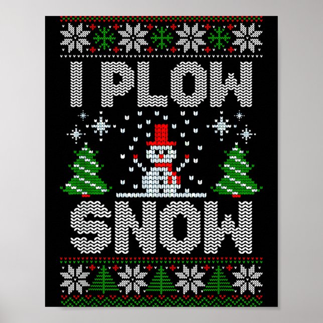Christmas Sweater I Plow Snow Matching Couples Paj Poster (Front)