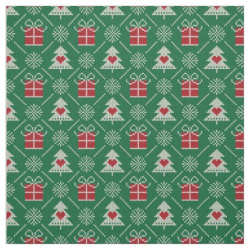 Christmas Sweater Knit Pattern Fabric