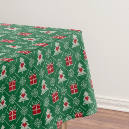 Christmas Sweater Knit Pattern Tablecloth