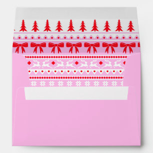 Christmas Sweater Knitted Pattern Pink and Red Envelope