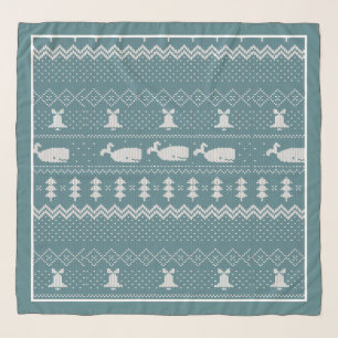 Christmas Sweater Knitted Pattern Whale Rustic   Scarf