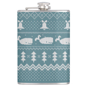 Christmas Sweater Knitted Pattern Whale Scandi Flask