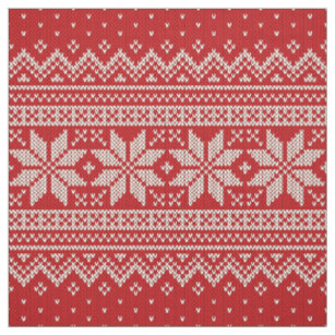 Christmas Sweater Pattern Fabric | Zazzle