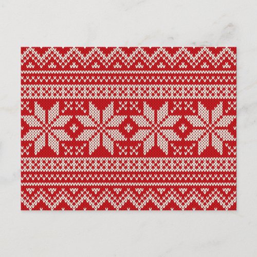 Christmas Sweater Knitting Pattern _ RED Holiday Postcard