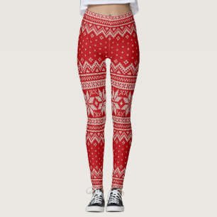 Christmas Sweater Knitting Pattern - RED Leggings