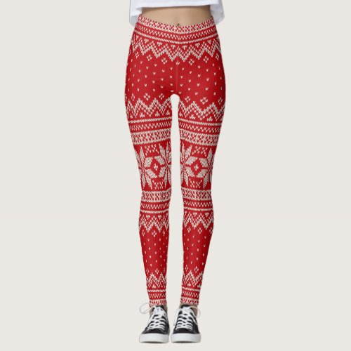 Christmas Sweater Knitting Pattern _ RED Leggings