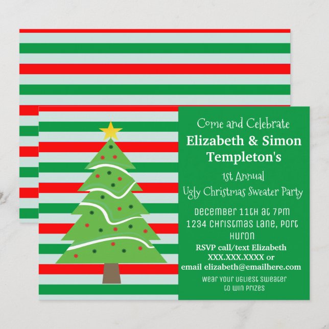 Christmas Sweater Party Invitations (Front/Back)