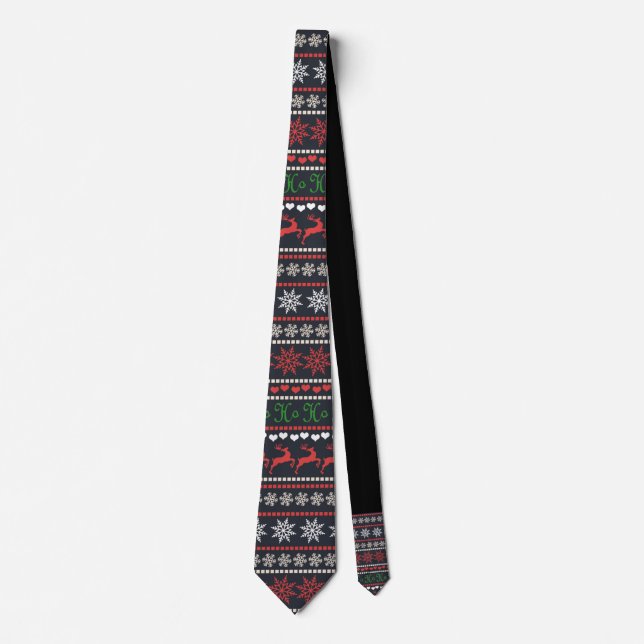 Christmas Sweater Pattern Neck Tie (Front)