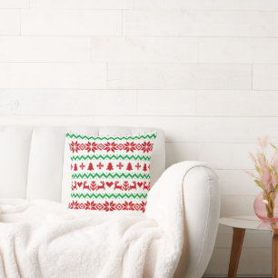 Christmas sweater Pattern Throw Pillow
