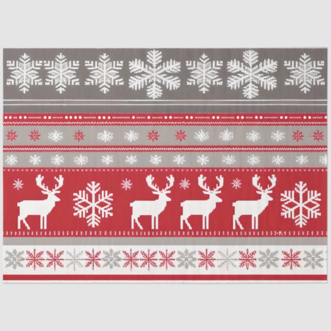 christmas sweater pattern tissue paper (Front)