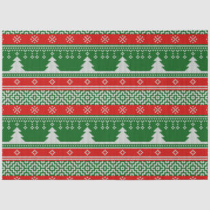 Christmas Sweater Pine Trees Snowflakes Christmas Tissue Paper