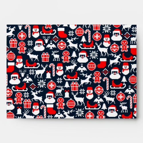 Christmas Sweater Red and White Pattern Envelope