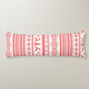 Christmas sweater red fair isle pattern monogram body pillow