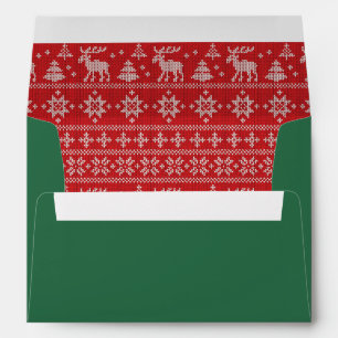Christmas Sweater Red Green Envelope
