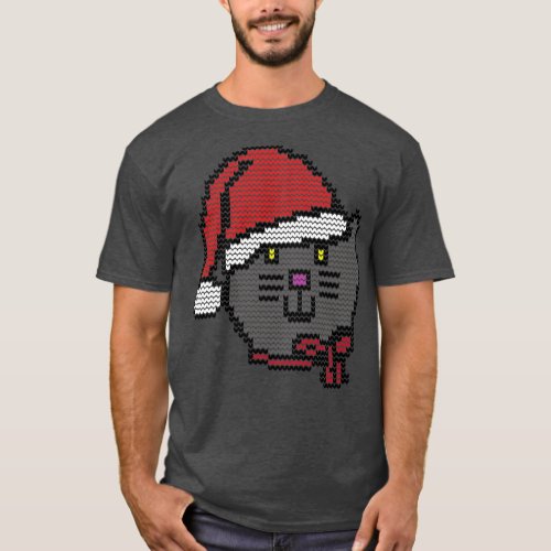 Christmas Sweater Santa Hat Cat Face