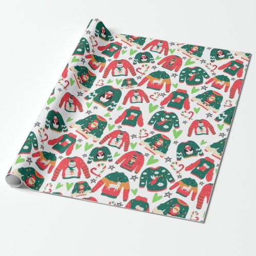 Christmas Sweater Seamless pattern Wrapping Paper