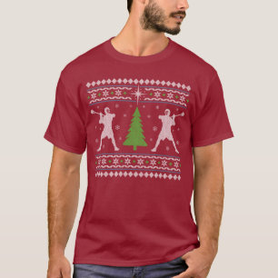 Christmas Sweater style Lacrosse T-shirt