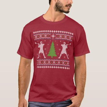 Christmas Sweater Style Lacrosse T-shirt by laxshop at Zazzle