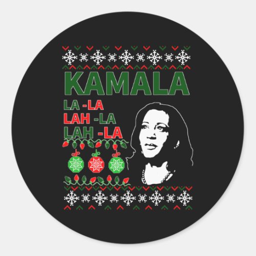 Christmas Sweater Vp Kamala Harris Biden  Classic Round Sticker