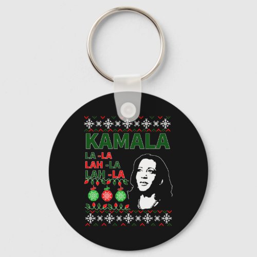 Christmas Sweater Vp Kamala Harris Biden  Keychain
