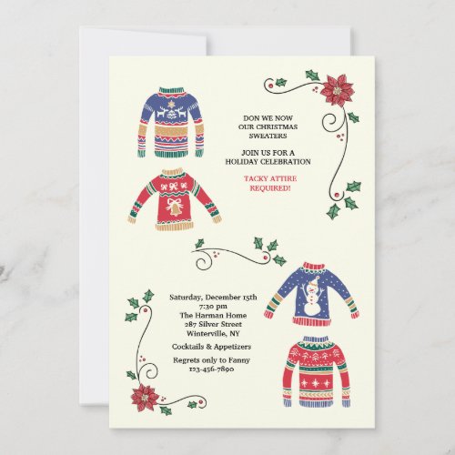 Christmas Sweaters Holiday Party Invitation