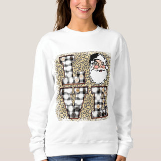 Christmas Sweatshirt! Buffalo Plaid Leopard Print Sweatshirt