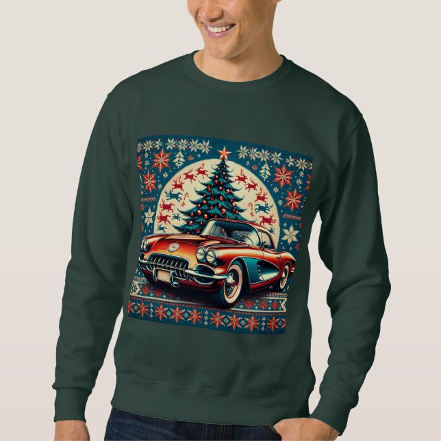 Christmas Sweatshirt Christmas Chevrolet Corvette  (Front)